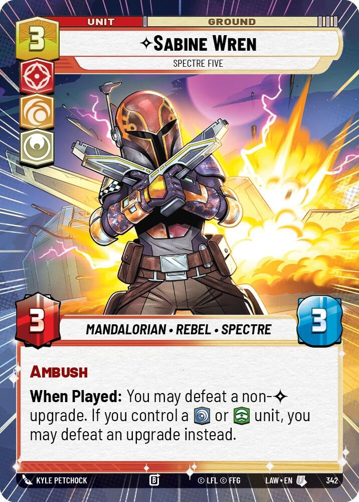 Image for Sabine Wren - Spectre Five (Hyperspace) (342) (LAW) - Star Wars: Unlimited