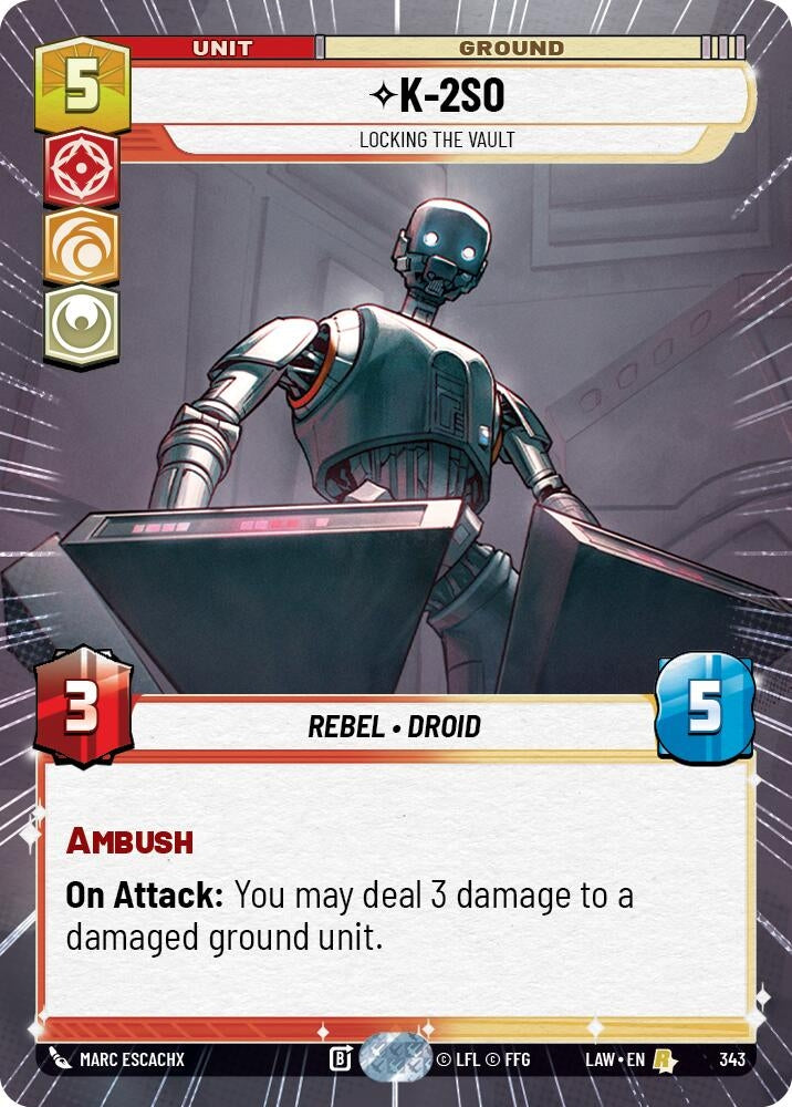 Image for K-2S0 - Locking the Vault (Hyperspace) (343) (LAW) - Star Wars: Unlimited