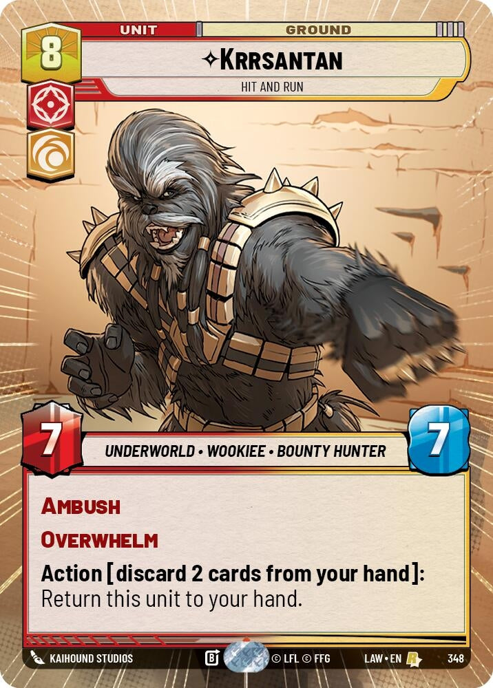 Image for Krrsantan - Hit and Run (Hyperspace) (348) (LAW) - Star Wars: Unlimited