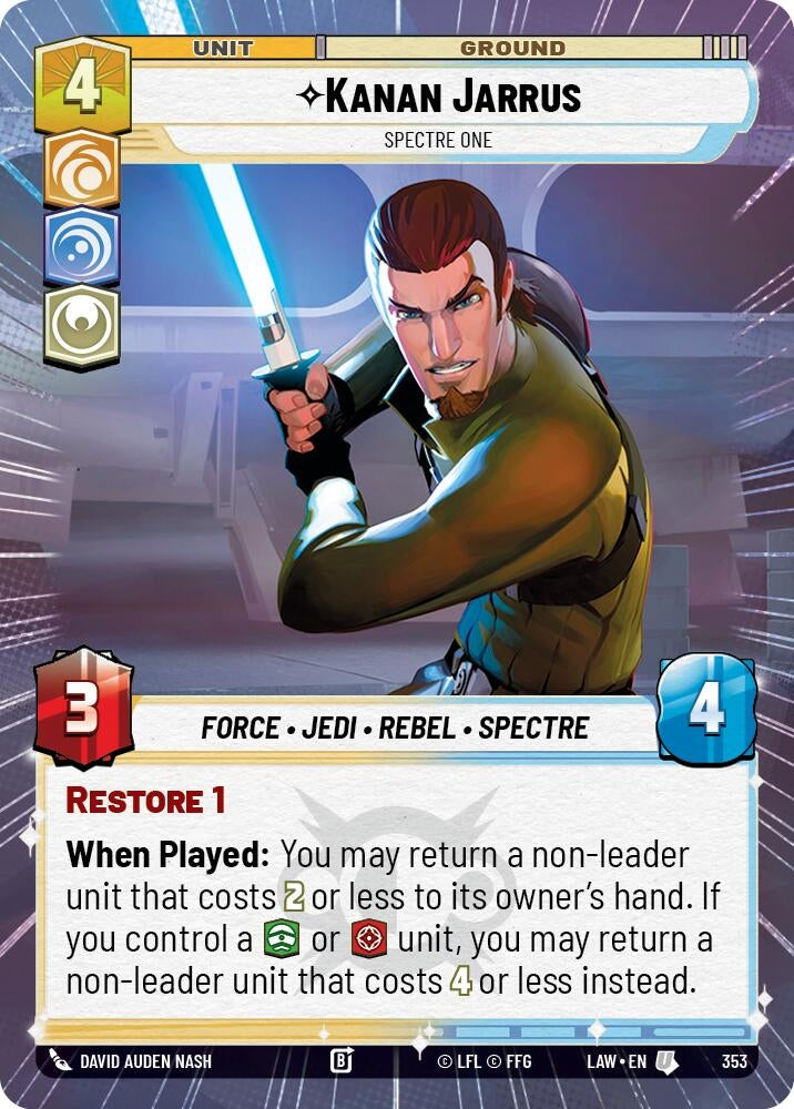 Image for Kanan Jarrus - Spectre One (Hyperspace) (353) (LAW) - Star Wars: Unlimited