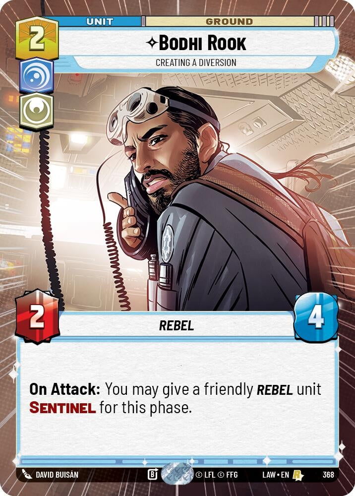 Image for Bodhi Rook - Creating a Diversion (Hyperspace) (368) (LAW) - Star Wars: Unlimited