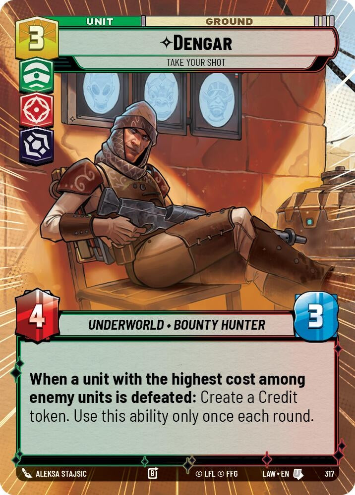 Image for Dengar - Take Your Shot (Hyperspace) (317) (LAW) - Star Wars: Unlimited