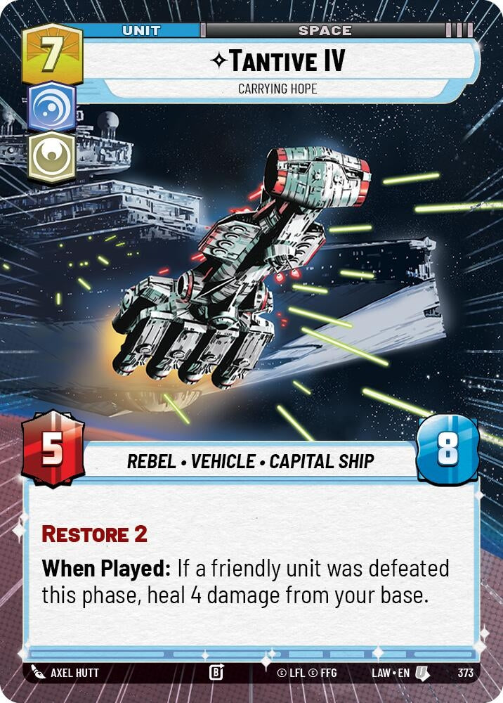 Image for Tantive IV - Carrying Hope (Hyperspace) (373) (LAW) - Star Wars: Unlimited