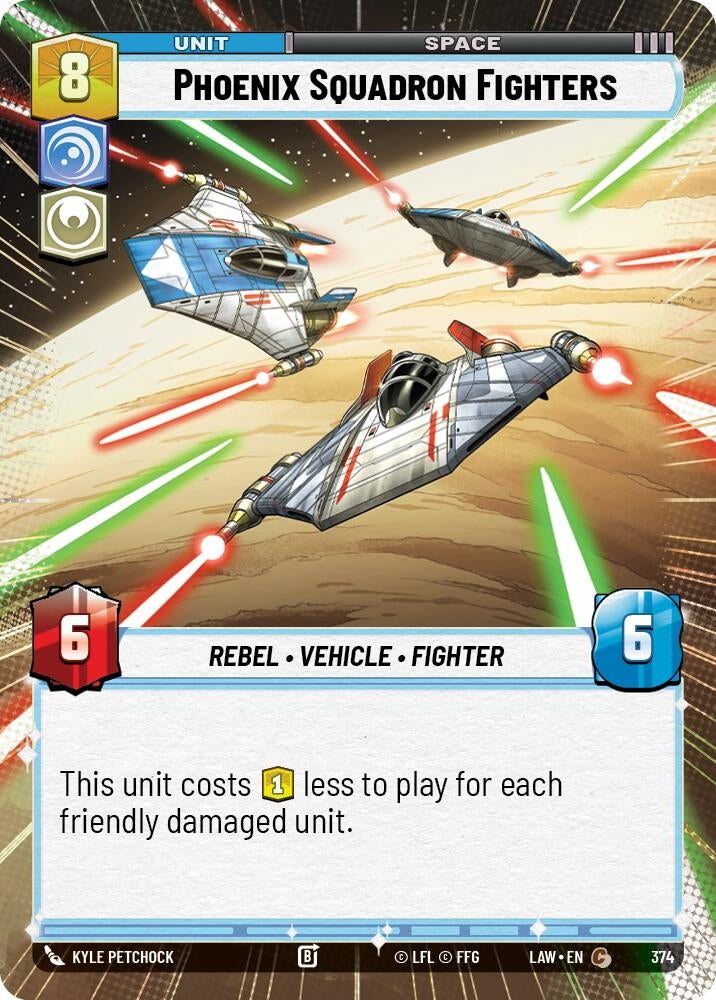 Image for Phoenix Squadron Fighters (Hyperspace) (374) (LAW) - Star Wars: Unlimited