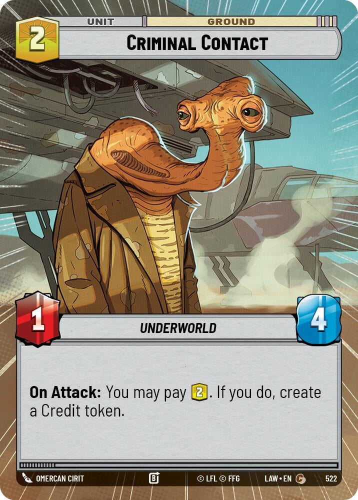 Image for Criminal Contact (Hyperspace) (522) (LAW) - Star Wars: Unlimited