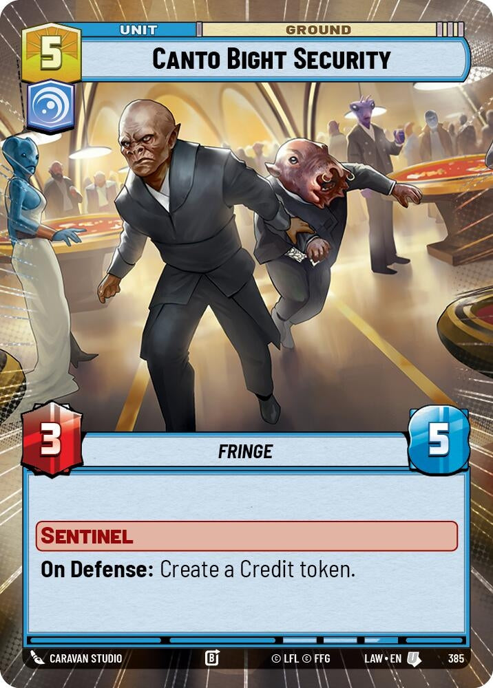 Image for Canto Bight Security (Hyperspace) (385) (LAW) - Star Wars: Unlimited