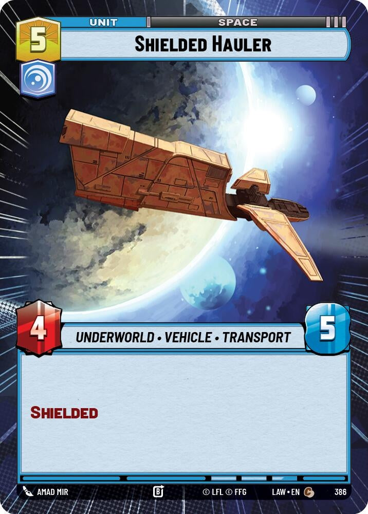 Image for Shielded Hauler (Hyperspace) (386) (LAW) - Star Wars: Unlimited