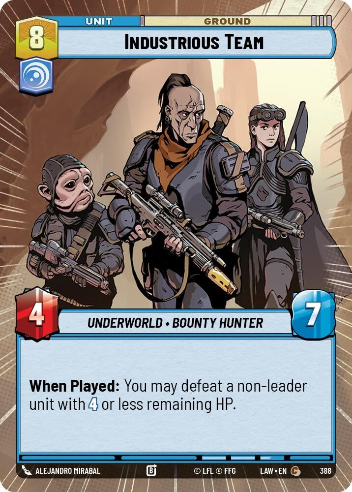 Image for Industrious Team (Hyperspace) (388) (LAW) - Star Wars: Unlimited
