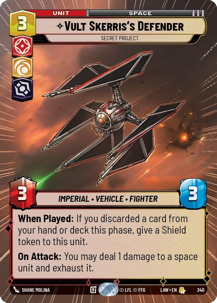 Image for Vult Skerris's Defender - Secret Project (Hyperspace) (340) (LAW) - Star Wars: Unlimited