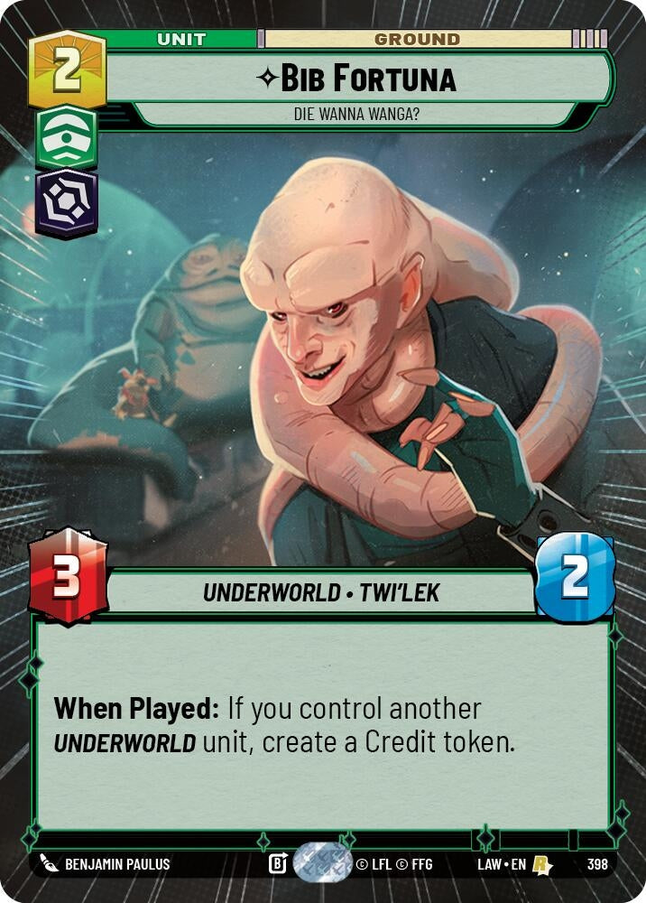 Image for Bib Fortuna - Die Wanna Wanga? (Hyperspace) (398) (LAW) - Star Wars: Unlimited