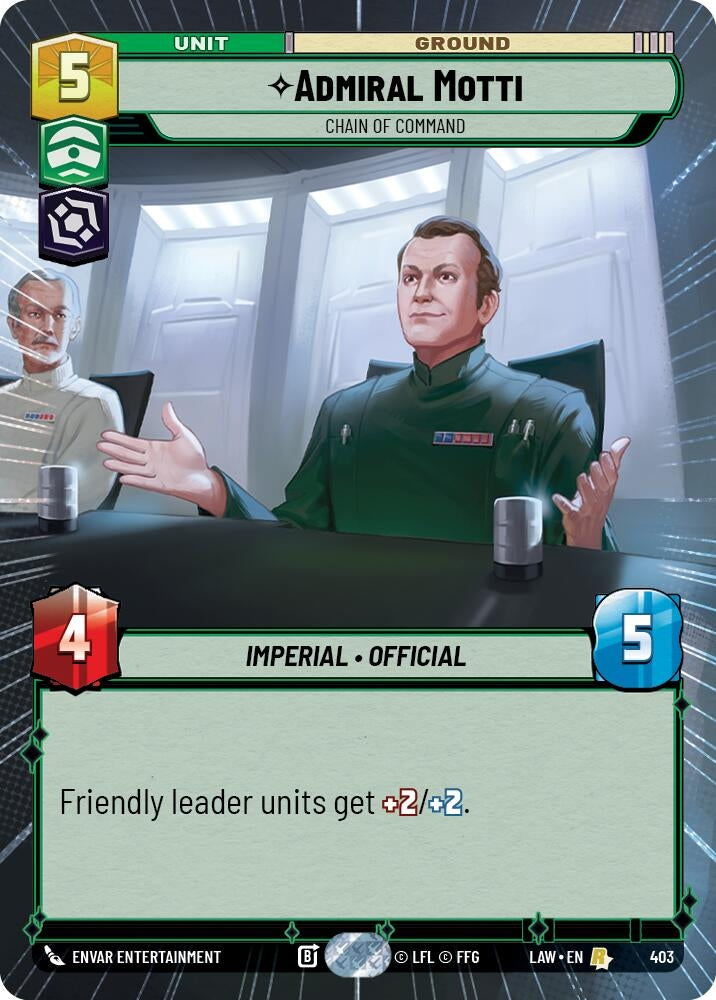 Image for Admiral Motti - Chain of Command (Hyperspace) (403) (LAW) - Star Wars: Unlimited