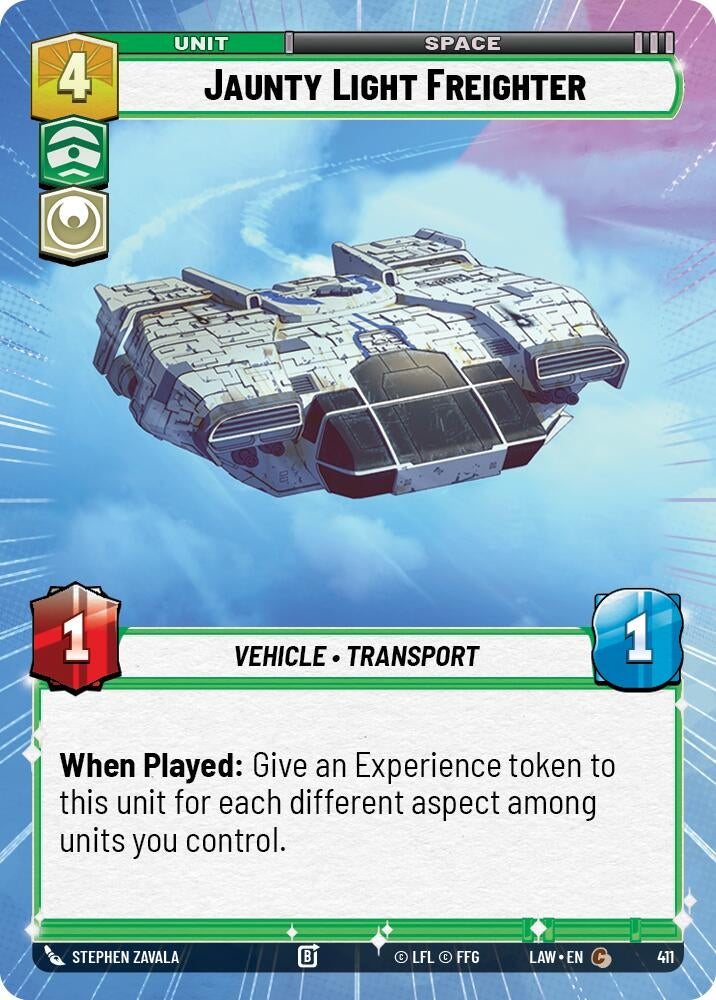 Image for Jaunty Light Frieghter (Hyperspace) (411) (LAW) - Star Wars: Unlimited