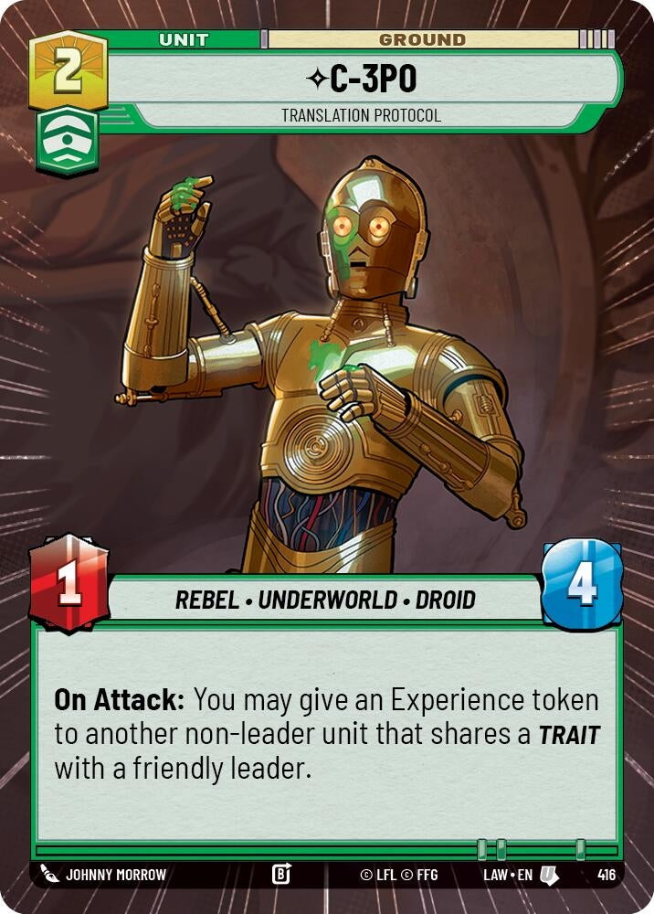 Image for C-3PO - Translation Protocol (Hyperspace) (416) (LAW) - Star Wars: Unlimited