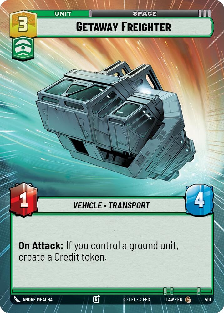 Image for Getaway Freighter (Hyperspace) (419) (LAW) - Star Wars: Unlimited