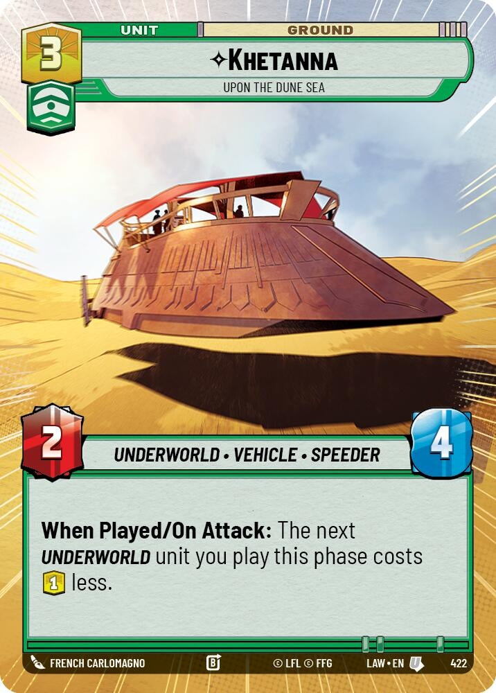 Image for Khetanna - Upon the Dune Sea (Hyperspace) (422) (LAW) - Star Wars: Unlimited