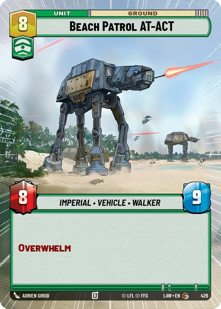 Image for Beach Patrol AT-ACT (Hyperspace) (426) (LAW) - Star Wars: Unlimited