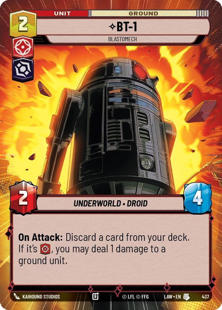 Image for BT-1 - Blastomech (Hyperspace) (437) (LAW) - Star Wars: Unlimited
