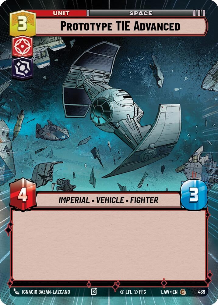 Image for Prototype TIE Advanced (Hyperspace) (439) (LAW) - Star Wars: Unlimited