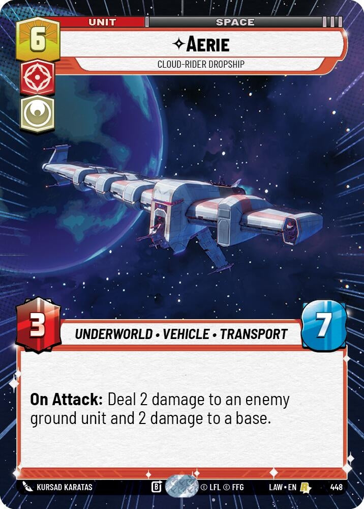 Image for Aerie - Cloud-Rider Dropship (Hyperspace) (448) (LAW) - Star Wars: Unlimited