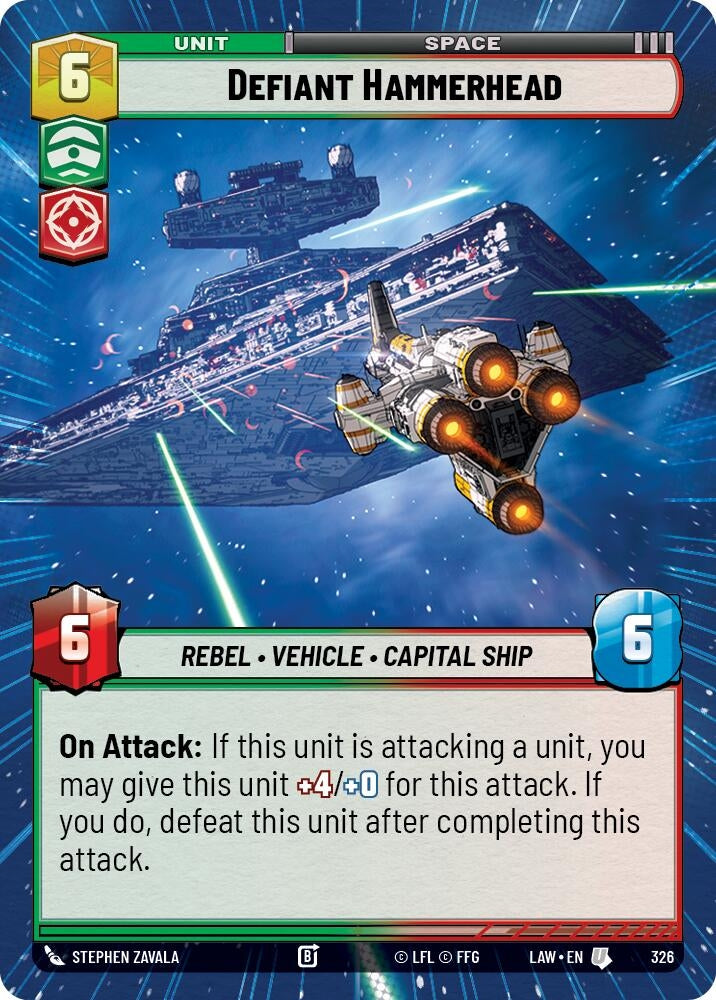 Image for Defiant Hammerhead (Hyperspace) (326) (LAW) - Star Wars: Unlimited