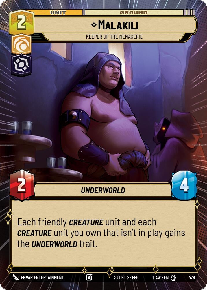 Image for Malakili - Keeper of the Menagerie (Hyperspace) (476) (LAW) - Star Wars: Unlimited