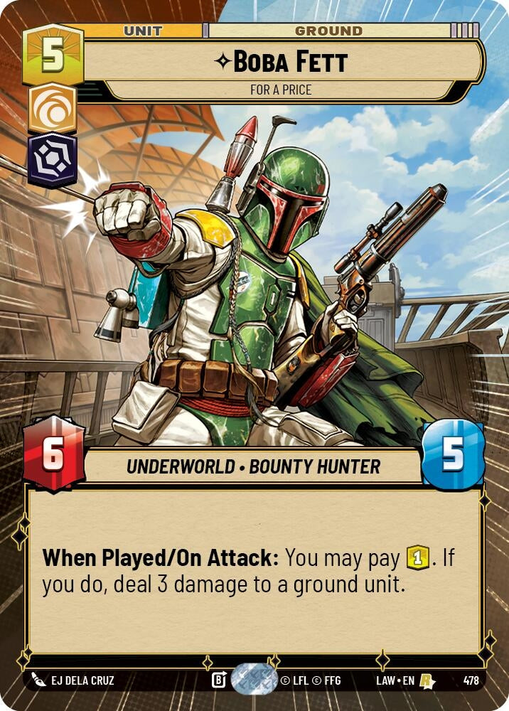 Image for Boba Fett - For a Price (Hyperspace) (478) (LAW) - Star Wars: Unlimited