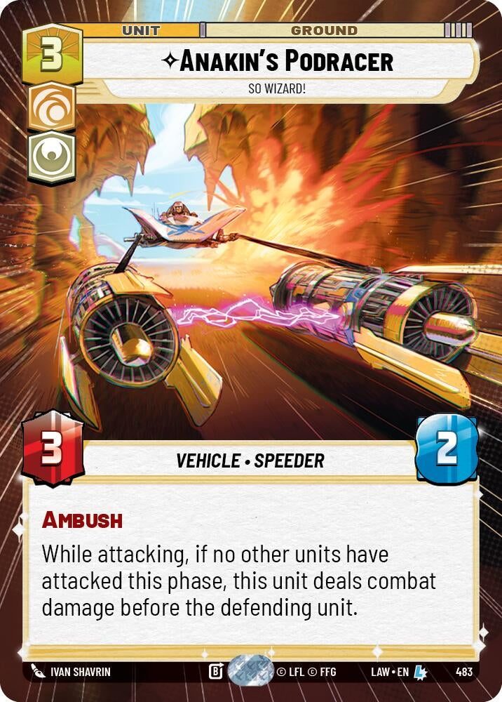 Image for Anakin's Podracer - So Wizard! (Hyperspace) (483) (LAW) - Star Wars: Unlimited
