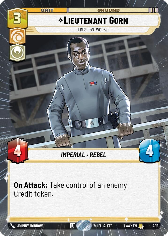 Image for Lieutenant Gorn - I Deserve Worse (Hyperspace) (485) (LAW) - Star Wars: Unlimited