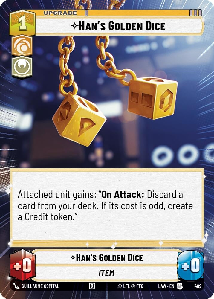 Image for Han's Golden Dice (Hyperspace) (489) (LAW) - Star Wars: Unlimited