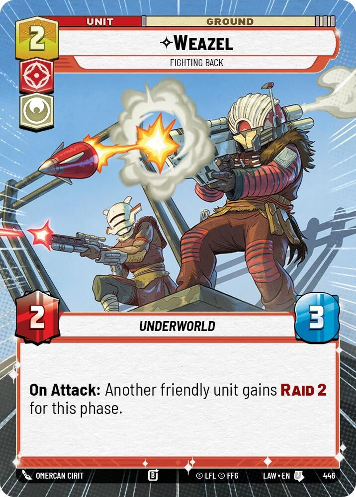 Image for Weazel - Fighting Back (Hyperspace) (446) (LAW) - Star Wars: Unlimited