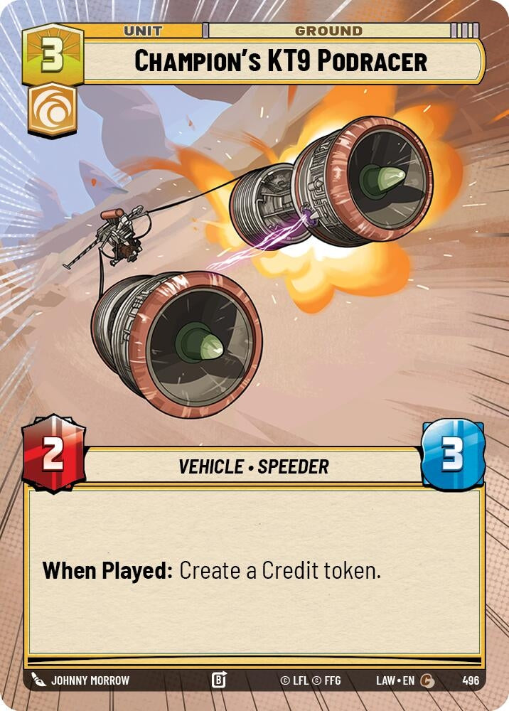 Image for Champion's KT-9 Podracer (Hyperspace) (496) (LAW) - Star Wars: Unlimited