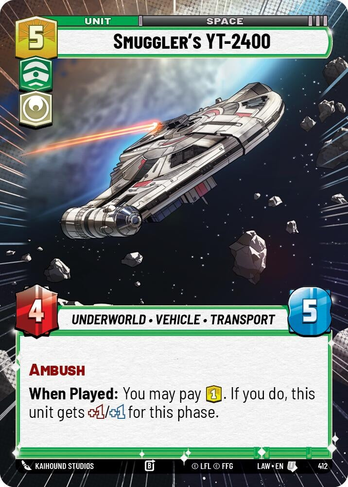 Image for Smuggler's YT-2400 (Hyperspace) (412) (LAW) - Star Wars: Unlimited