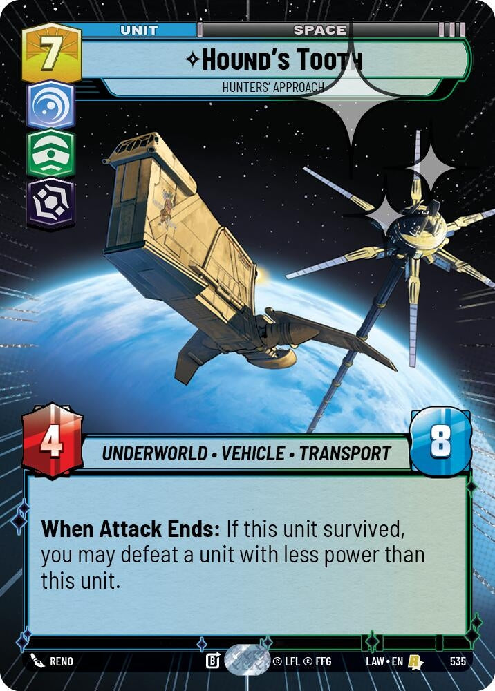 Image for Hound's Tooth - Hunters' Approach (Hyperspace Foil) (535) (LAW) - Star Wars: Unlimited