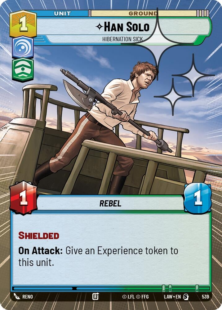 Image for Han Solo - Hibernation Sick (Hyperspace Foil) (539) (LAW) - Star Wars: Unlimited