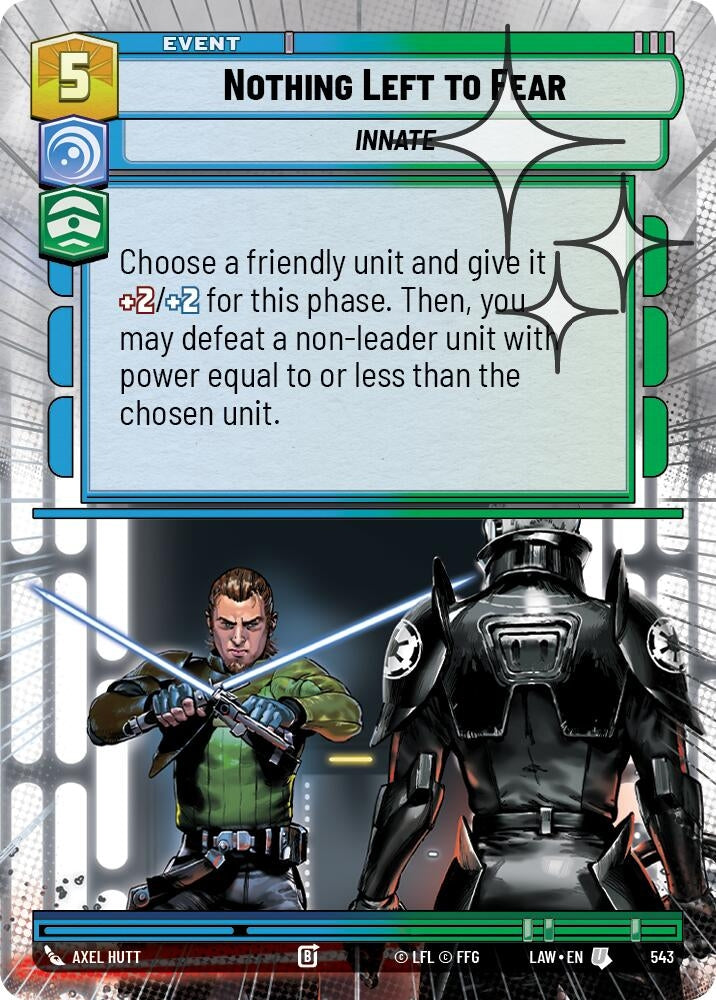 Image for Nothing Left to Fear (Hyperspace Foil) (543) (LAW) - Star Wars: Unlimited