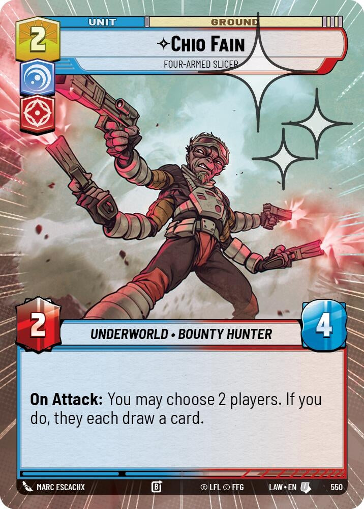 Image for Chio Fain - Four-Armed Slicer (Hyperspace Foil) (550) (LAW) - Star Wars: Unlimited