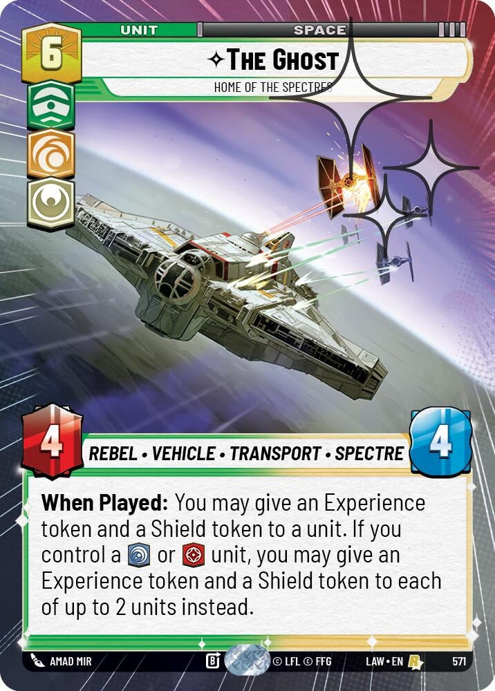 Image for The Ghost - Home of the Spectres (Hyperspace Foil) (571) (LAW) - Star Wars: Unlimited