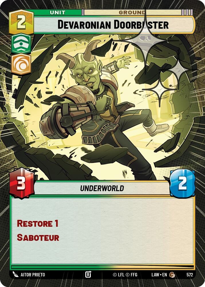 Image for Devaronian Doorbuster (Hyperspace Foil) (572) (LAW) - Star Wars: Unlimited