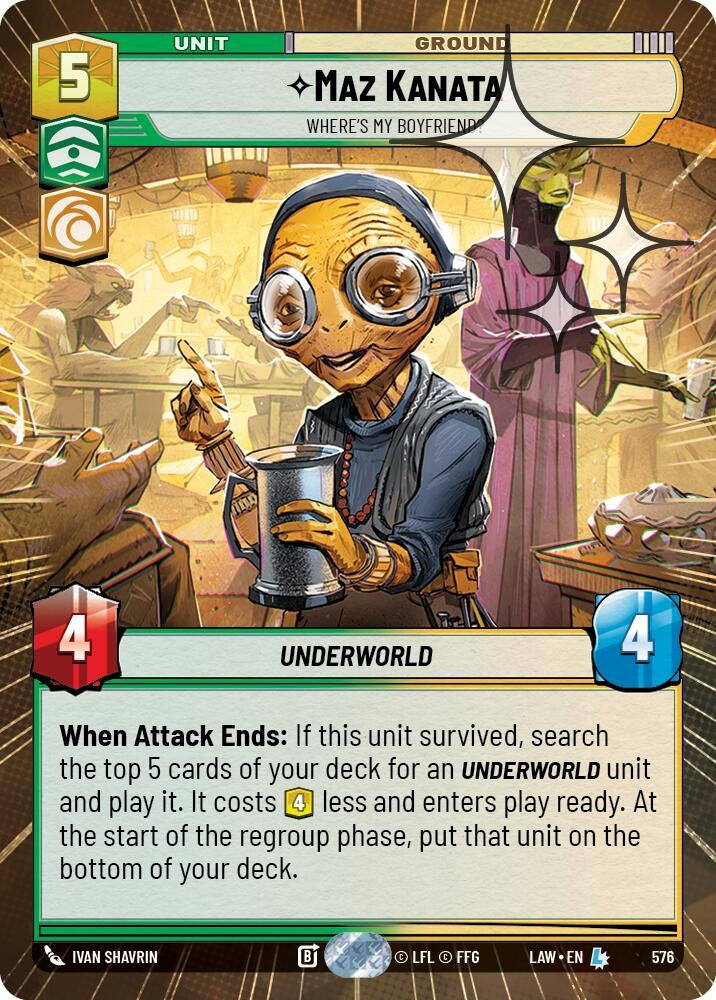 Image for Maz Kanata - Where's My Boyfriend? (Hyperspace Foil) (576) (LAW) - Star Wars: Unlimited