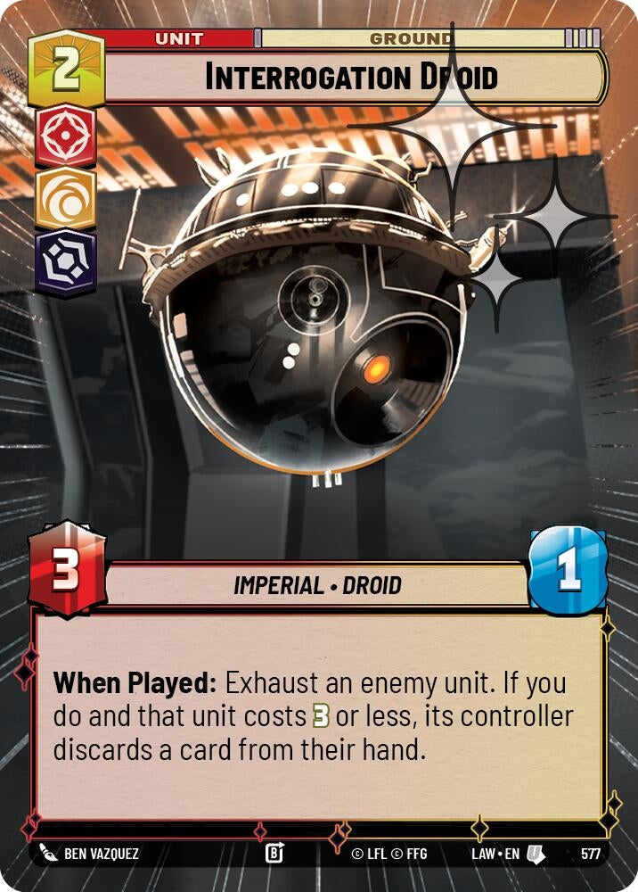 Image for Interrogation Droid (Hyperspace Foil) (577) (LAW) - Star Wars: Unlimited