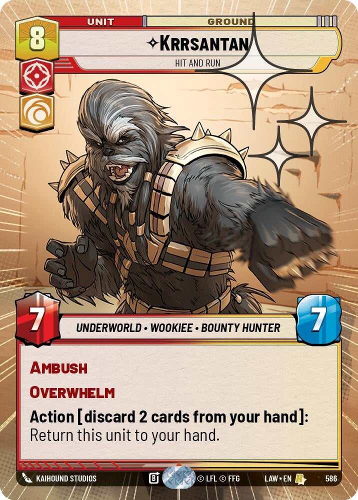 Image for Krrsantan - Hit and Run (Hyperspace Foil) (586) (LAW) - Star Wars: Unlimited