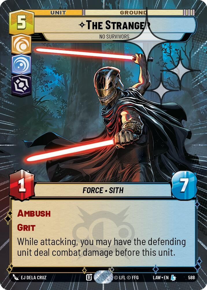 Image for The Stranger - No Survivors (Hyperspace Foil) (588) (LAW) - Star Wars: Unlimited