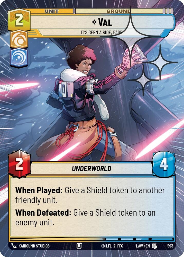 Image for Val - It's Been a Ride, Babe (Hyperspace Foil) (593) (LAW) - Star Wars: Unlimited