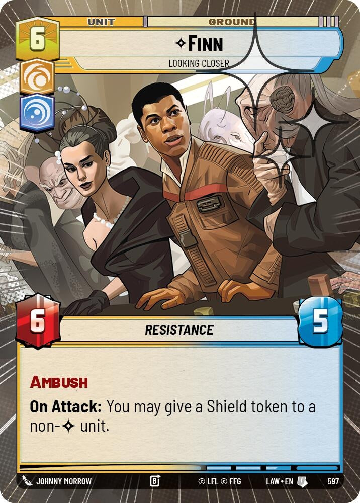 Image for Finn - Looking Closer (Hyperspace Foil) (597) (LAW) - Star Wars: Unlimited