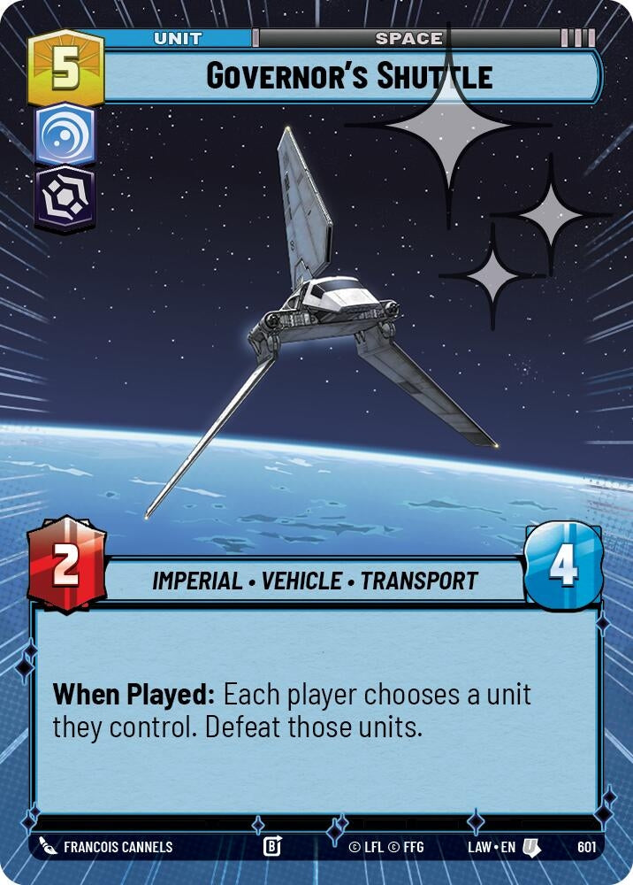Image for Governor's Shuttle (Hyperspace Foil) (601) (LAW) - Star Wars: Unlimited