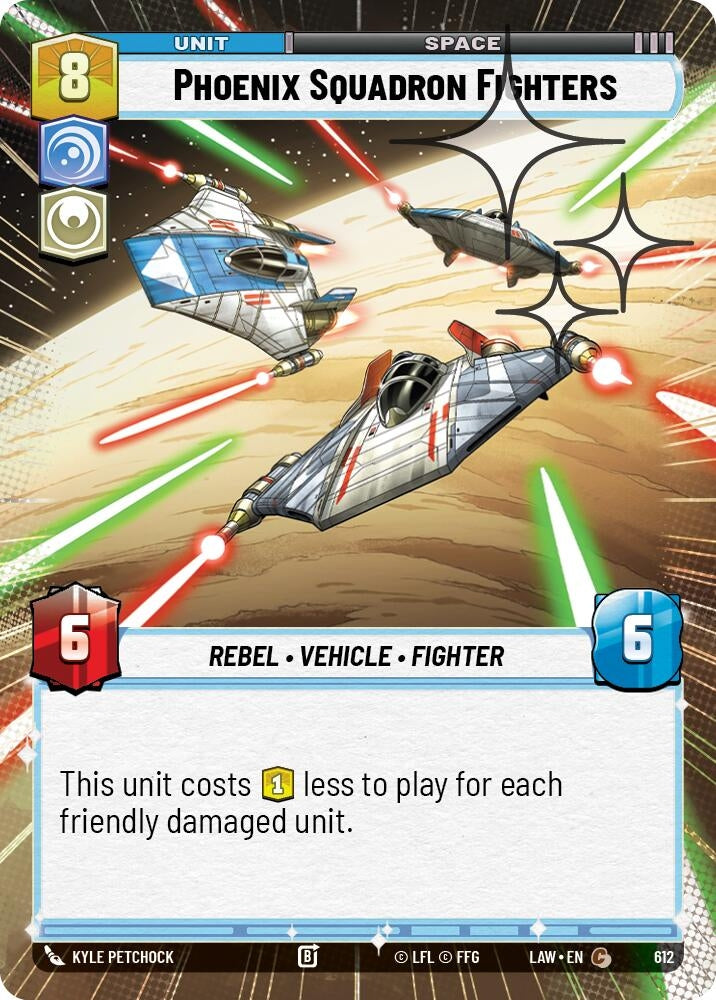 Image for Phoenix Squadron Fighters (Hyperspace Foil) (612) (LAW) - Star Wars: Unlimited