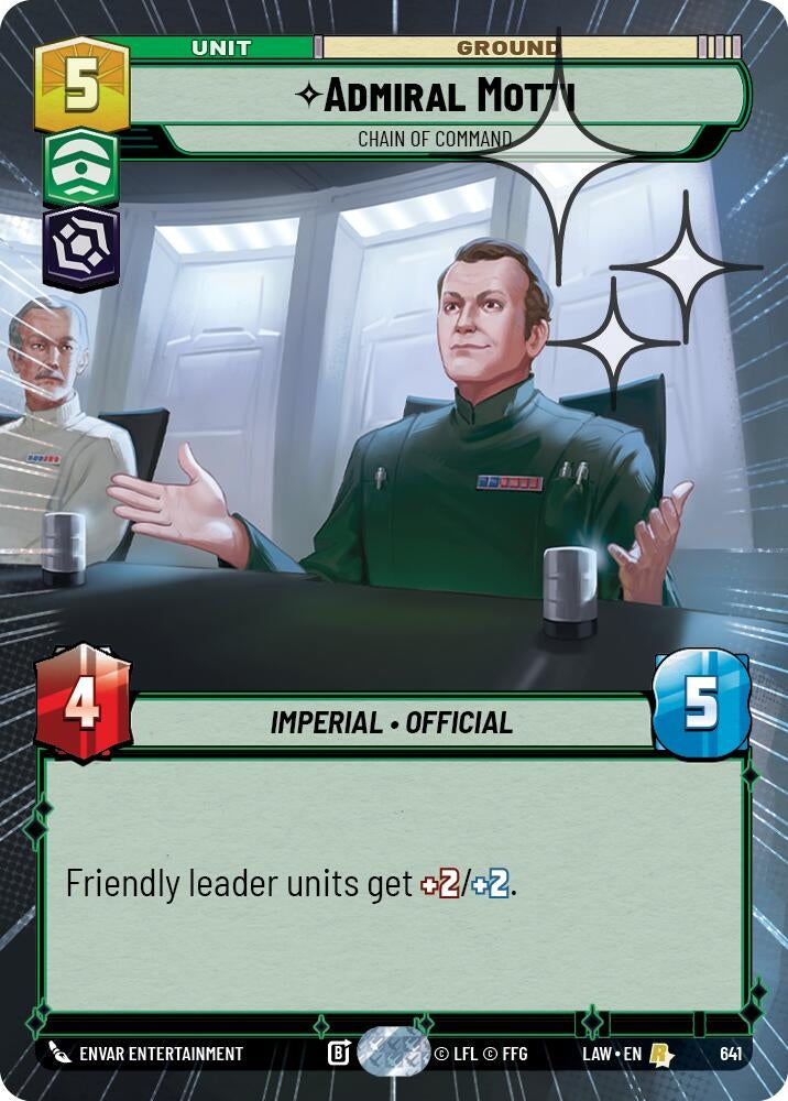 Image for Admiral Motti - Chain of Command (Hyperspace Foil) (641) (LAW) - Star Wars: Unlimited