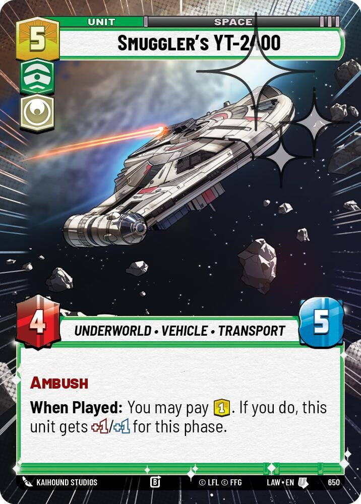 Image for Smuggler's YT-2400 (Hyperspace Foil) (650) (LAW) - Star Wars: Unlimited