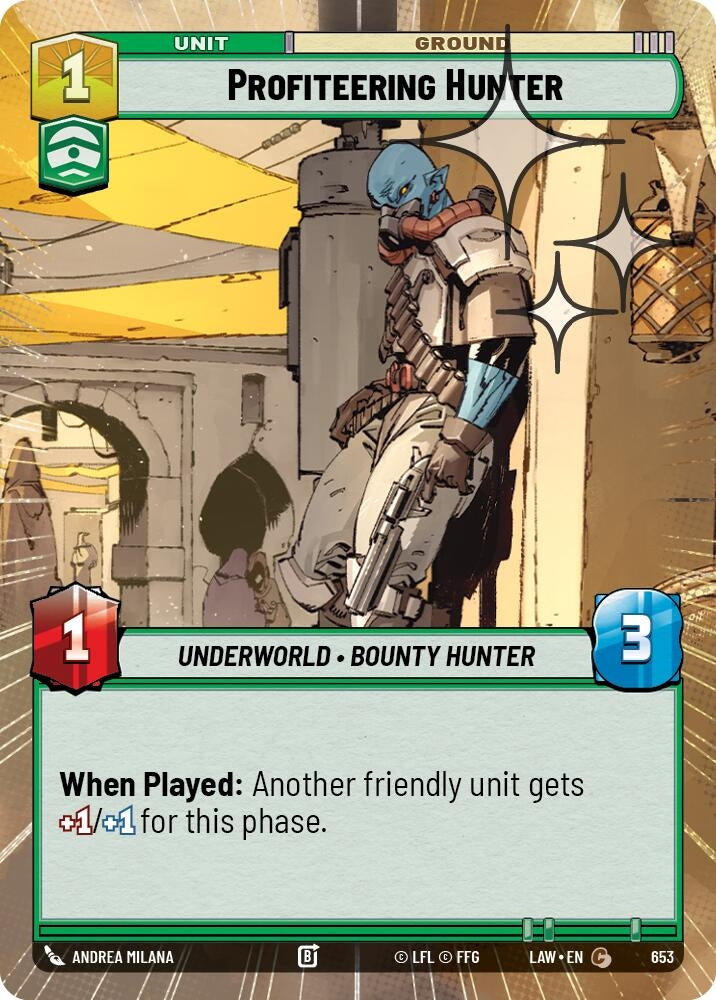 Image for Profiteering Hunter (Hyperspace Foil) (653) (LAW) - Star Wars: Unlimited