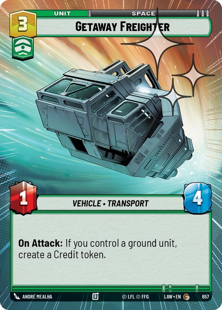 Image for Getaway Freighter (Hyperspace Foil) (657) (LAW) - Star Wars: Unlimited